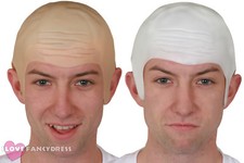 CAPPELLO CALVO SPESSO PELLE TESTA HALLOWEEN VESTITO FANTASIA COSTUME ACCESSORIO UOMO DONNA