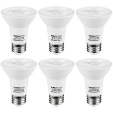 6-Pack PAR20 Dimmable LED Bulb, CRI 90 , 6.5W 50W Equivalent , 500 Lumens,3000K