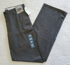 New Men's Dockers Easy Khaki Straight Fit D2 Flat Front Pants Charcoal Gray