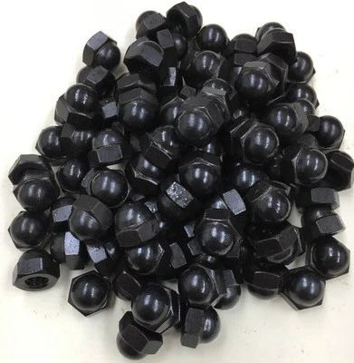 ACCURATE 8-32 Acorn Cap Hex Nuts Black Oxide Bolt Thread Cover Smooth Rounded (25)