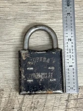 Vintage Antique Old Eagle Eureka Padlock Lock No Key