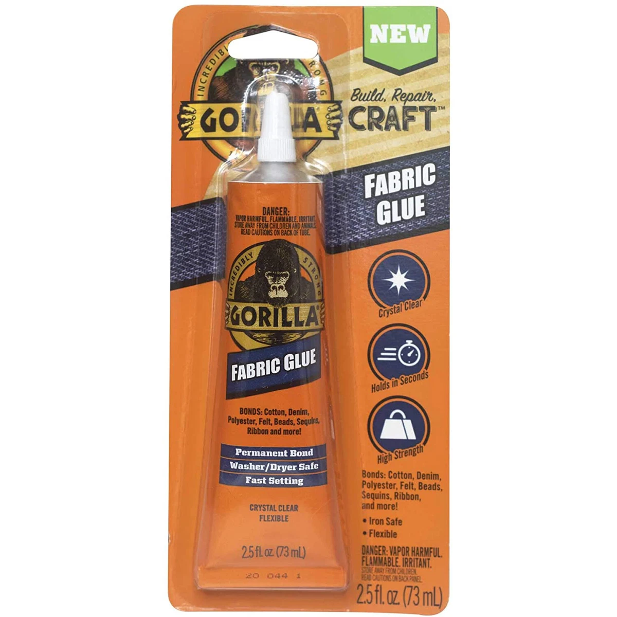 Gorilla Fabric Hem Embellishment Trim Glue 2.5 oz. Clear