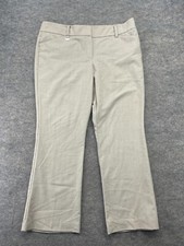 New York  Company Pants Size 12 Tan Brown Slacks Stretch Dress Pants Flat Front