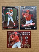 Alec Bohm 2021 Panini Baseball Card Lot(3):Prizm, Mosaic Crusade & Debuts Red