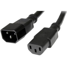 Image of StarTech PXT1001M 1m Standard Computer Power Cable Extension - C14 To C13