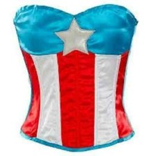 Marvel Capitán América Sexy Corsé Adulto Disfraz Juegos con disfraces Halloween Mujer Mujer