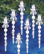 Holiday Beaded Ornament Kit-Icicle Angel Makes 24 Pack of 1