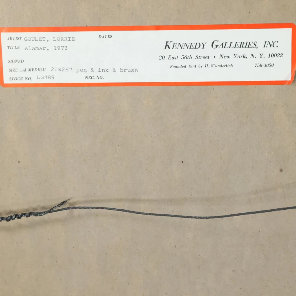 Lorrie Goulet (American 1925 -) "Alamar" pluma tinta y pincel medios mixtos hembra nu Foto 4 de 4