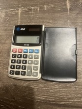 Vintage AT T AT-150 Solar Battery Pocket Calculator Closeable Case GP189 WORKS