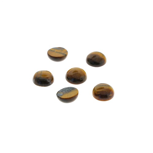 Natürliche Tigerauge Edelstein Cabochon Dichtungen 10 mm - 4 Stück - CBD003-G - Bild 3 von 3