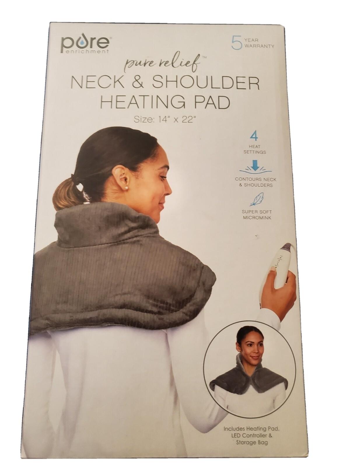Pure Enrichment Pure Relief Neck u0026amp; Shoulder Heating Pad, Size  14u0026#039;u0026#039; x 22u0026#039;u0026#039; | eBay
