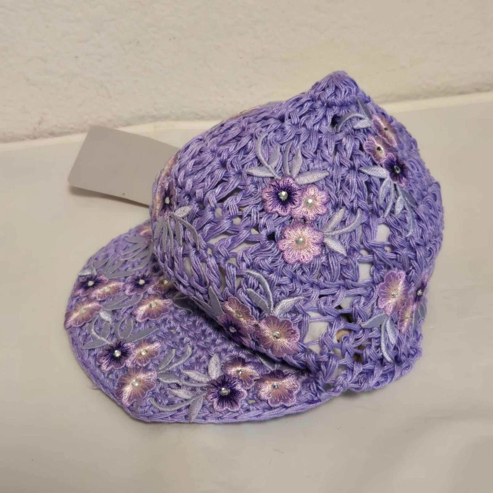 Handmade Baby Girl Crochet Purple Pastel Hat