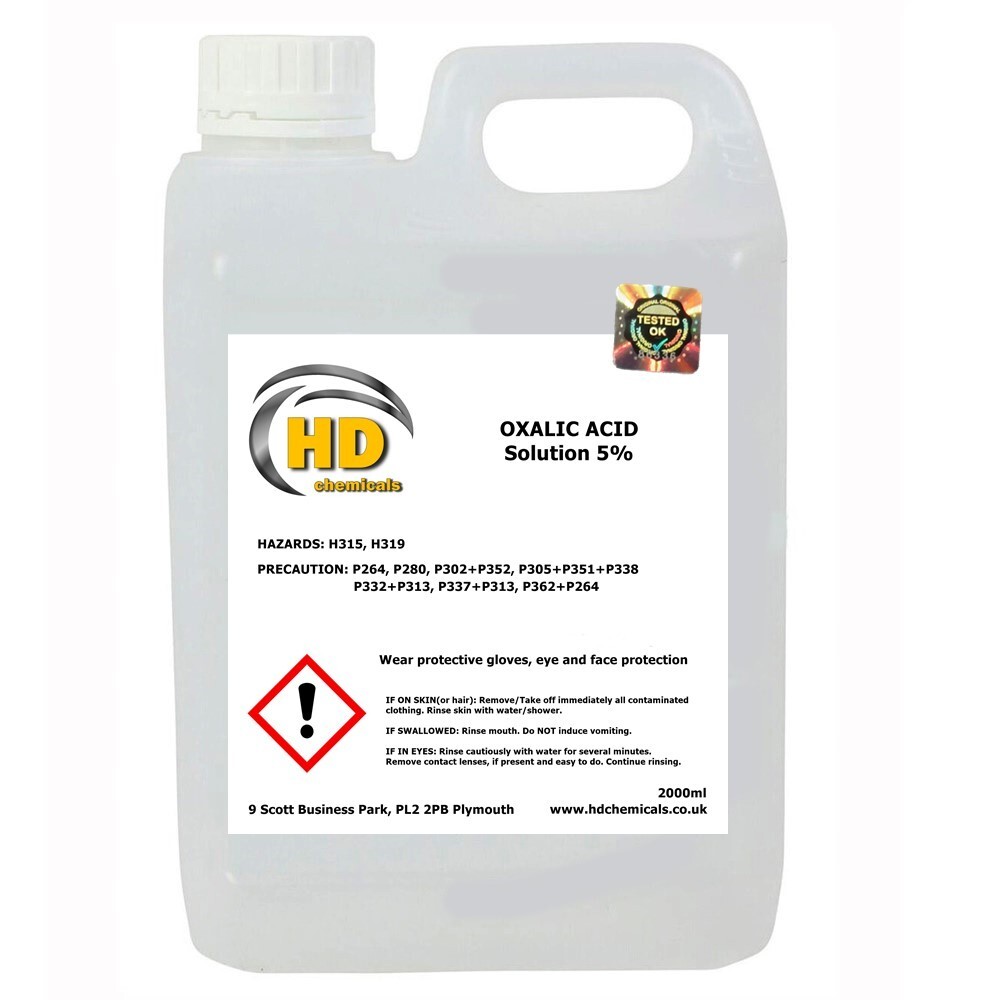 2 ltr Oxalic Solution 5 Wood Bleach , Varroa, HULL cleaner GRP UK