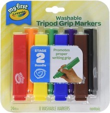 Crayola My First, Washable Tripod Grip Markers for Toddlers 8ct