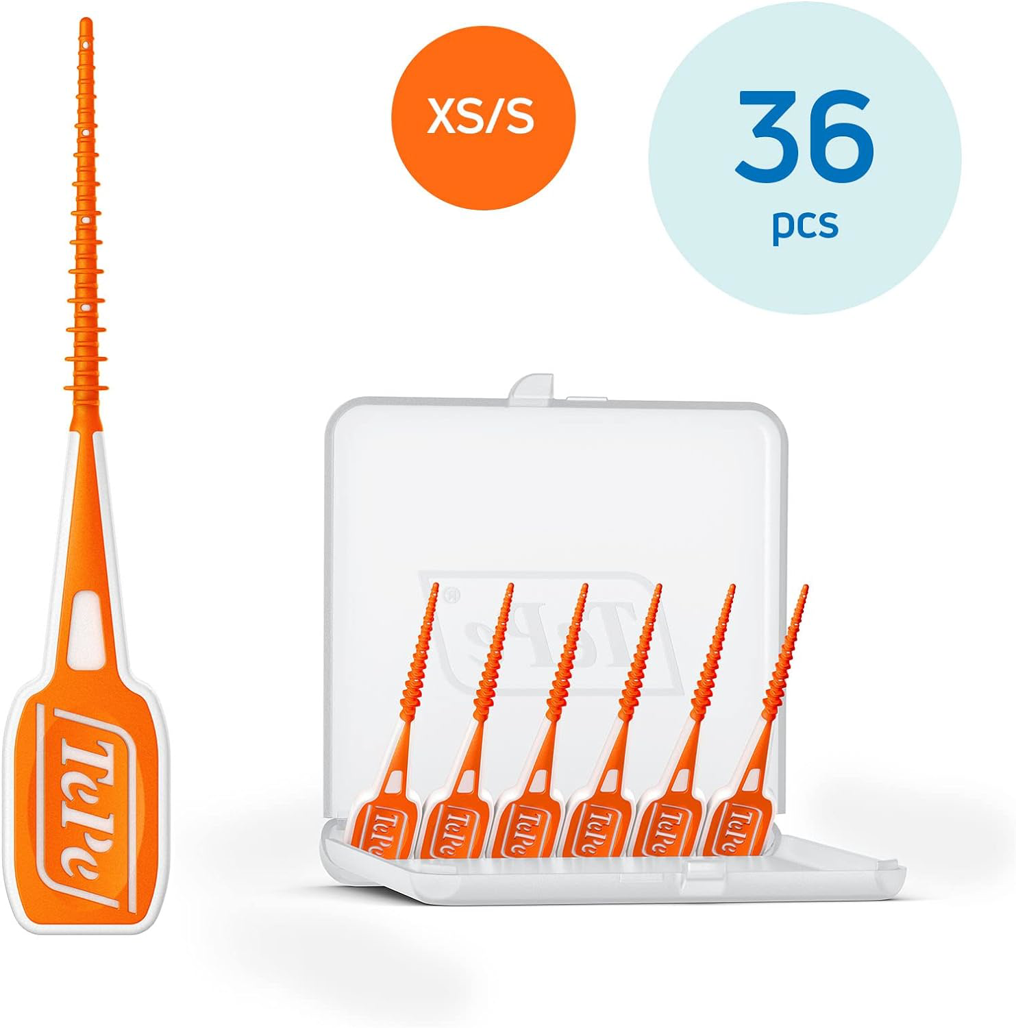 TEPE Easypick Dental Picks, Size Xs/S, orange, Pacl of 36 7317400015811