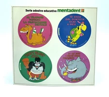 VINTAGE MENTADENT STICKERS 80s educational stickers set new #lp