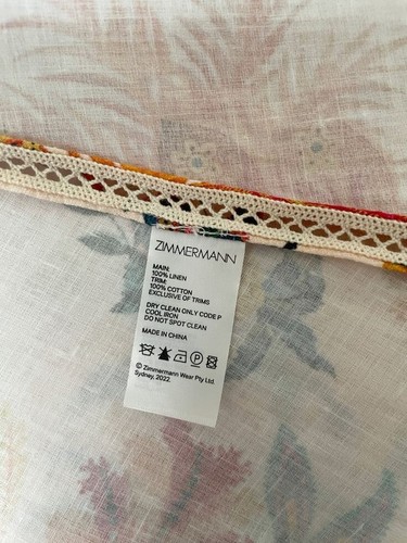 ZIMMERMANN sz 1 (AU 8) "Ginger Fit and Flare" Ivory Floral Mini Dress - RRP $750 - Bild 6 von 9