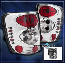 For 1999-2004 Jeep Grand Cherokee Tail Brake Lights Rear Lamp Chrome Clear Lens