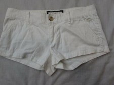 ABERCROMBIE KIDS girls 16 white cotton stretch flat front shorts moose FAB