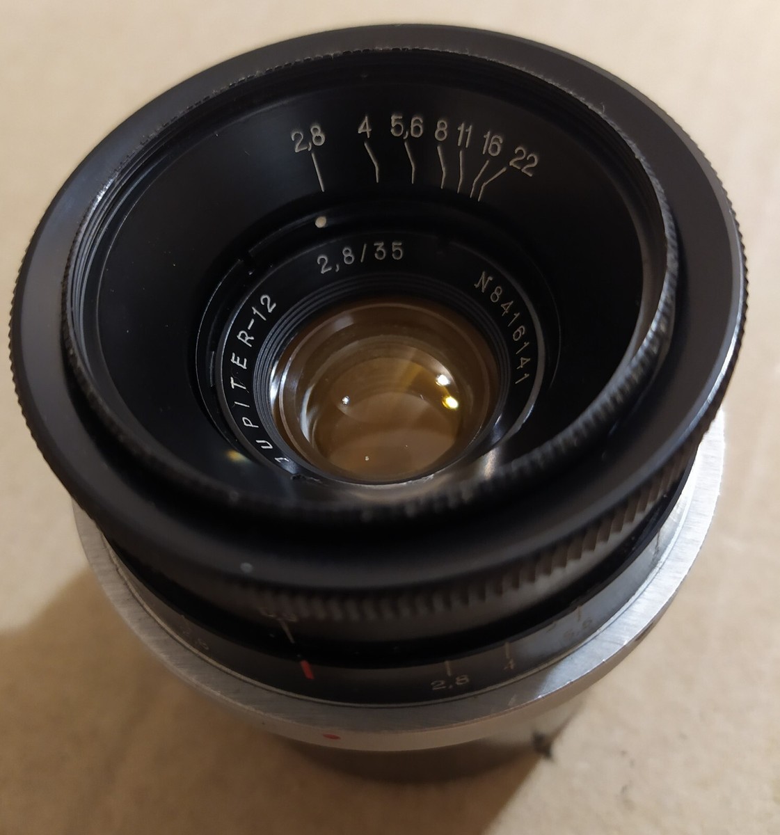 Lens USSR JUPITER - 12 2.8/35mm Mount Contax Kiev RF Biogon Lens USSR JUPITER - 12 2.8/35mm Mount Contax Kiev RF Biogon