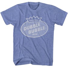 Original Dubble Bubble Gum Men's T Shirt Vintage Logo Light Blue Heather