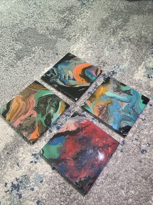 Acrylic Pour Coasters - 4 piece Set