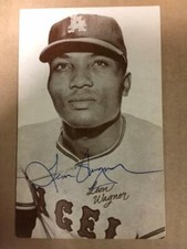 Leon Wagner Signed 1963 Exhibit Stat Back Card with JSA Certificate**