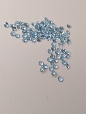1 Lot 5 Genuine SkyBlue Topaz Faceted Cut 2.5mm Round 0.08Ct. AAA Rated Quality