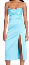 Steve Madden Lucille Slip Satin Women’s Dress Size Medium blue turquoise NWT