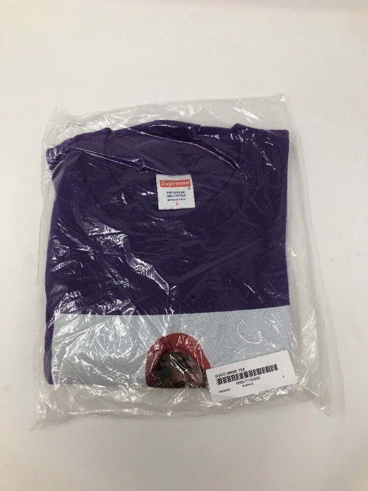 Supreme FW16 Gucci Mane Tee Purple Size Large New T-Shirt Supreme FW16 Gucci Mane Tee Purple Size Large New T-Shirt
