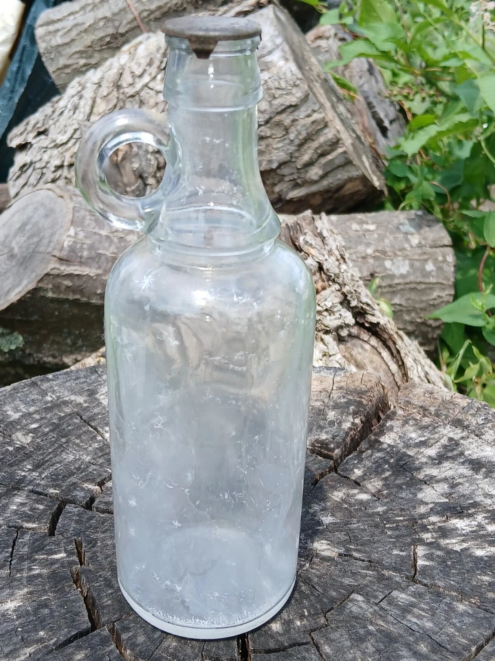 Clear Glass Jug  Hazel Atlas  Cruet  Bottle 29-R-420 With Original Lid - image 4 of 4