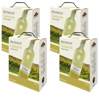 Maybach Chardonnay Qba, Trocken, Bag-In-Box, Sortenreines Weinpaket (4X3,0L)