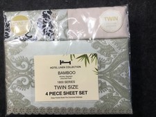 New Hotel linen collection floral 4 pc set twin bamboo 1800 series
