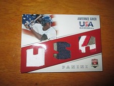 ANFERNEE GRIER 2015 Panini USA Baseball Set Game Used TRIPLE PATCH #8/35 Auburn
