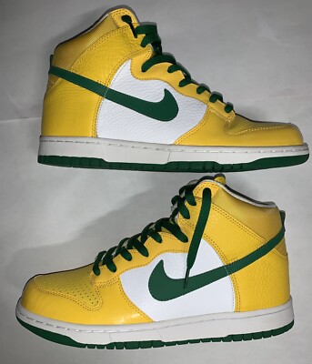Nike Dunk High Brazil Varsity Maize Pine Green Size 10.5 New No Box 2007 Release