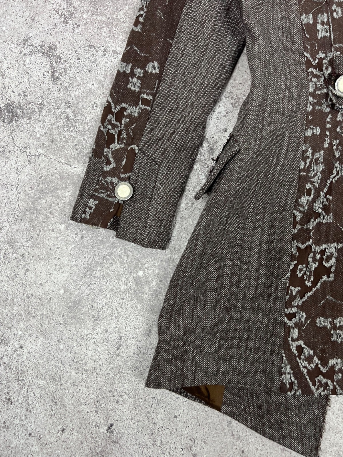 Save The Queen Patchwork Wool Coat Assymetric Bro… - image 17