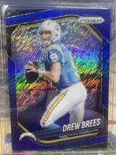 2025 NFL Prizm FOTL Last Year Licensed Drew Brees Blue Shimmer /35