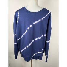 Women's Athleta Sundown Sweatshirt 2.0 Blue/White Pullover Crewneck Size Medium