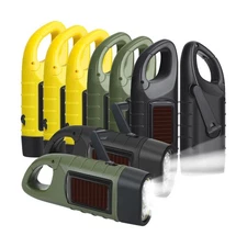 Leelosp 9 Pieces Hand Crank Flashlight Solar Powered Flashlight for... Fast Ship