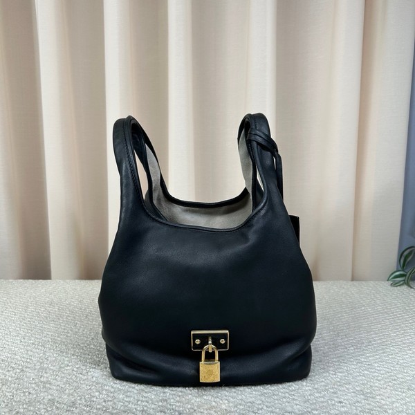 Authentic Pre-owned LOEWE Calle Black Lambskin Hobo Bag 31cm