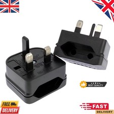 EU European Euro Europe 2-Pin To 3-Pin UK Travel Plug Socket Converter Adapter 