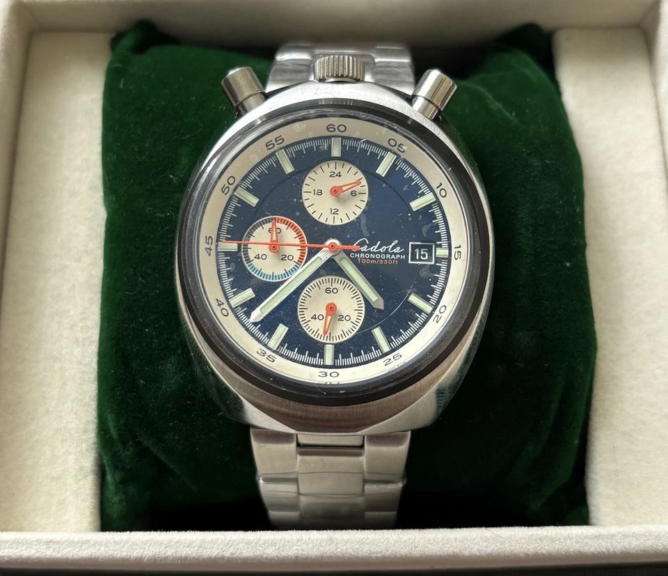 New Cadola Bullhead Testa Ditoro Mens Navy Blue Dial 42MM Bezel Steel Watch - Image 2 of 4