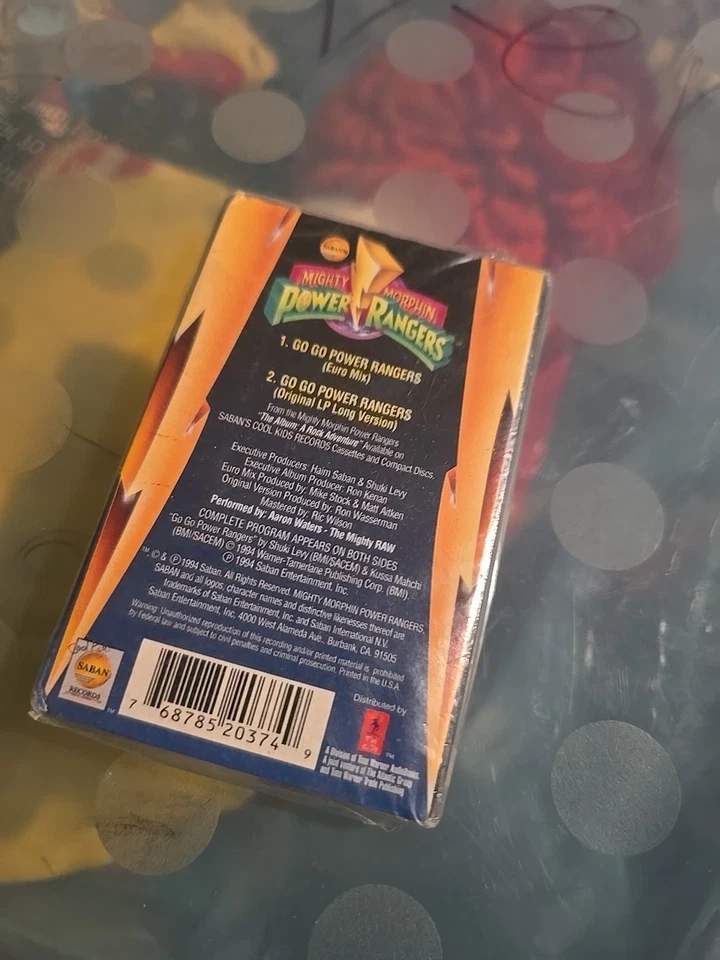 Go Go Power Rangers Cassette New Aaron Waters Wasserman Mighty Morphin Saban - Image 2 of 2