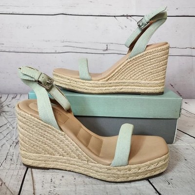 Adam Tucker Womens Whitley  Denim Woven Espadrilles