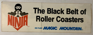 Rare Vintage Six Flags Magic Mountain Ninja Rollercoaster Theme Park Sticker