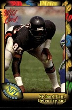 Richard Dent 1991 Wild Card #65 Bears NFL READ FREE SHIPPING AutographDen