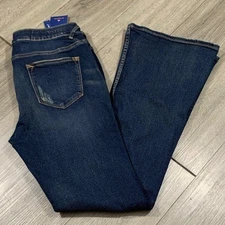 Vigoss The Jagger Flare Dark Wash Distressed Jeans NWT size 31