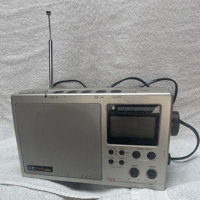 C. Crane CCRadio Plus DX AM/FM TV Weather Band Clock Alarm Sleep Timer Silver