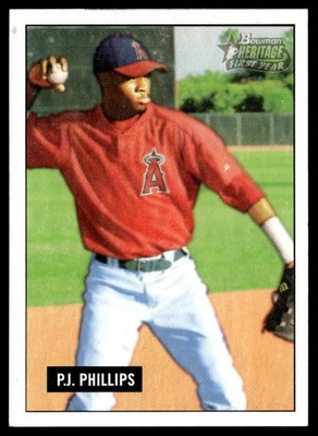 2005 Bowman Heritage P.J. Phillips Rookie Los Angeles Angels #243