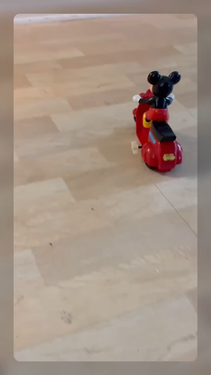 1982 Vintage Disney Mickey Mouse Red Scooter Wind- Up Toy Masudaya